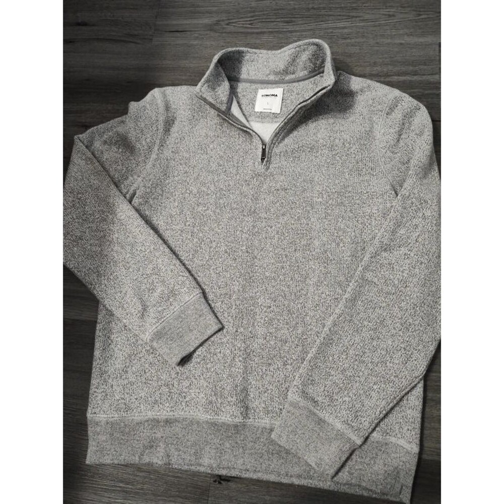 Sonoma Goods For Life Sweater Fleece Quarter Zip Pullover mens L new